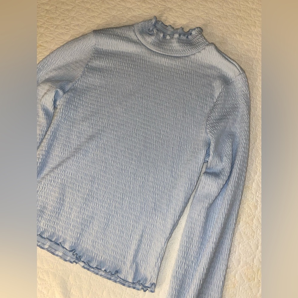 Altar'd State Sky Blue Textured Blouse